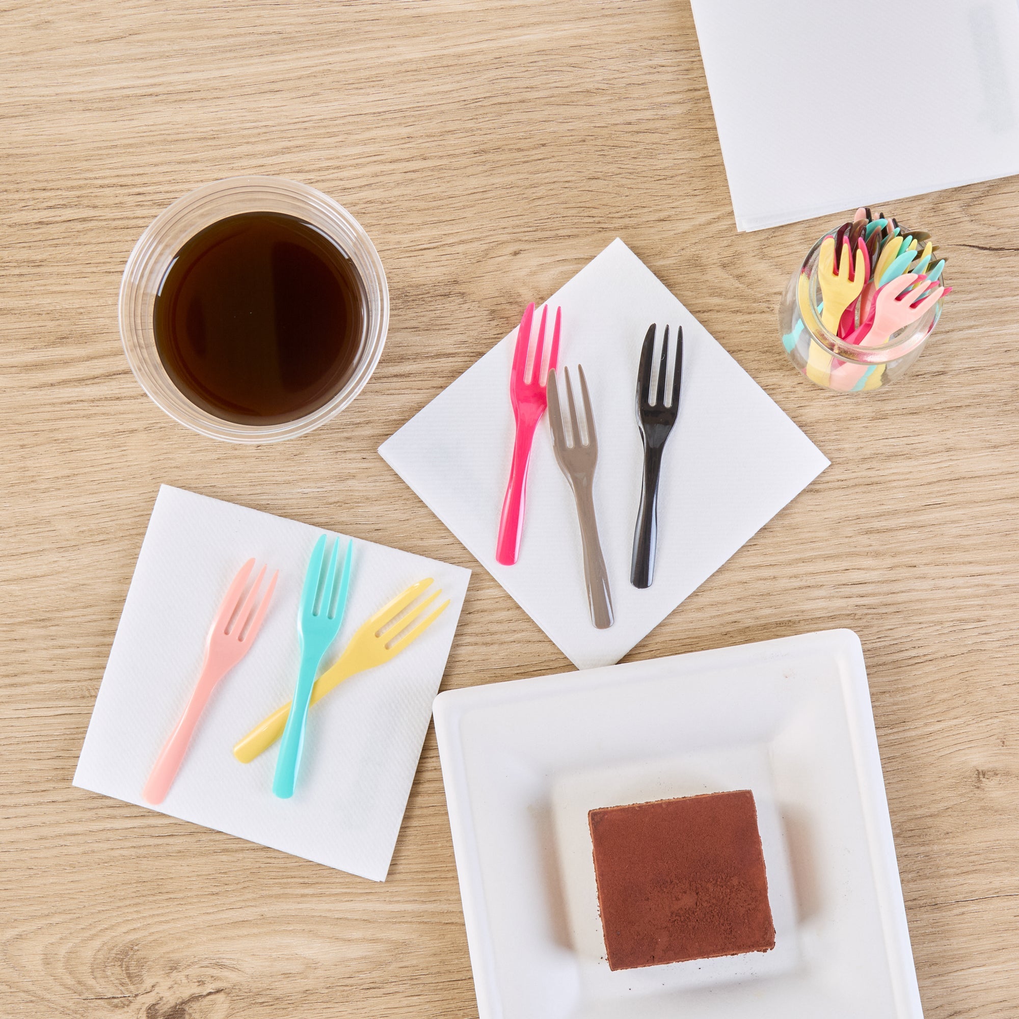 Coppetta Black Plastic Cake Fork with Knife Edge - 4" x 3/4" - 500 count box