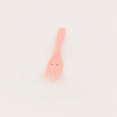 Coppetta Coral Plastic Cake Fork with Knife Edge - 4" x 3/4" - 500 count box