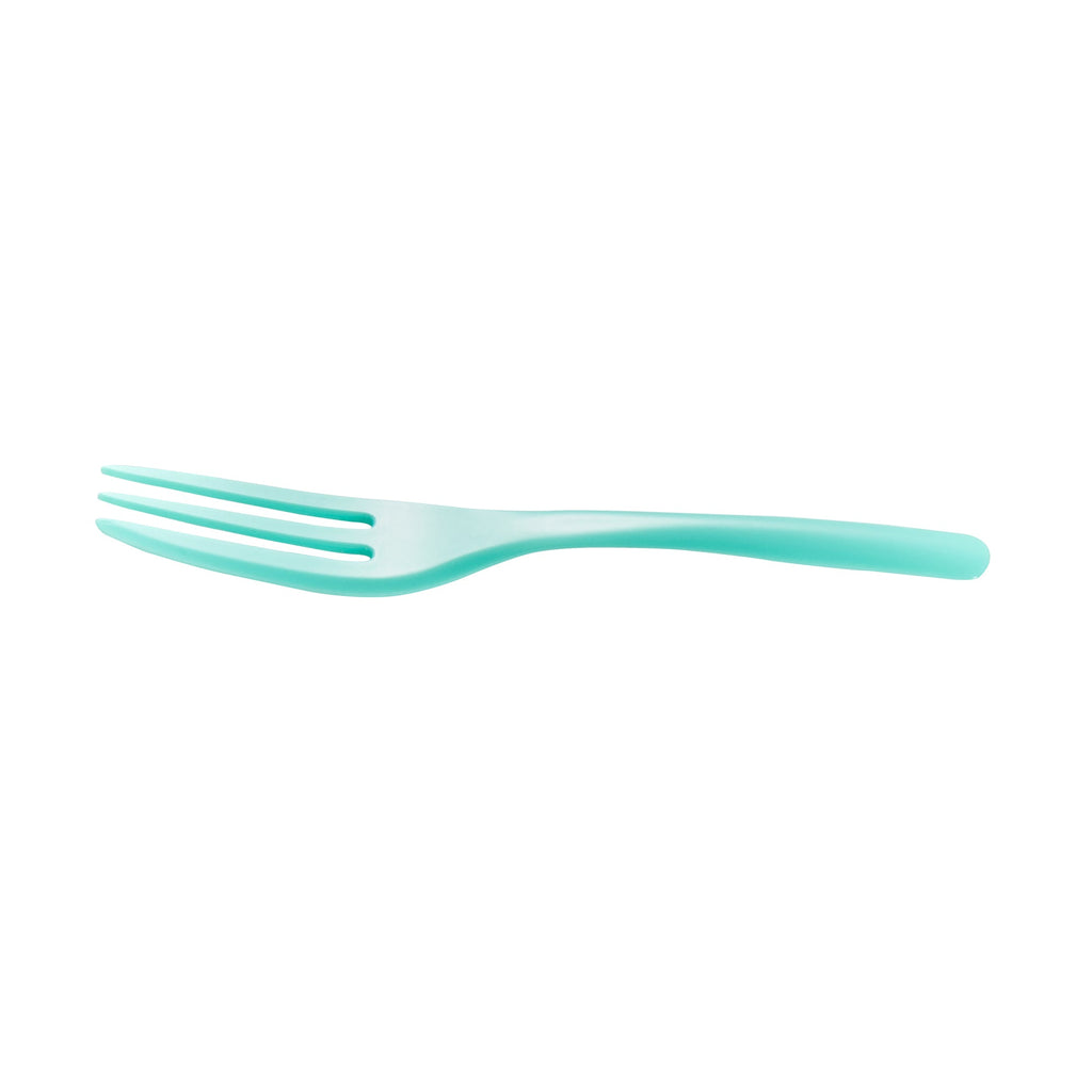 Coppetta Teal Plastic Cake Fork with Knife Edge - 4" x 3/4" - 500 count box