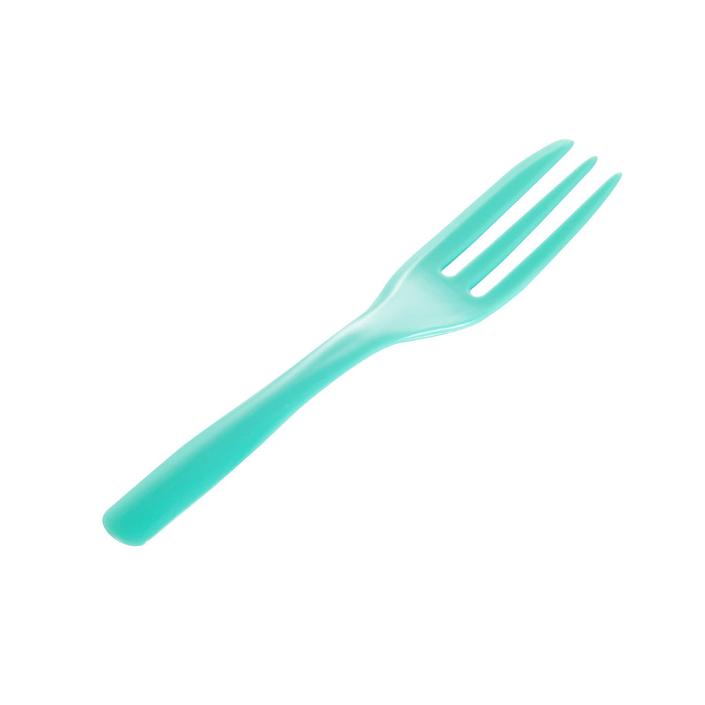 Coppetta Teal Plastic Cake Fork with Knife Edge - 4" x 3/4" - 500 count box