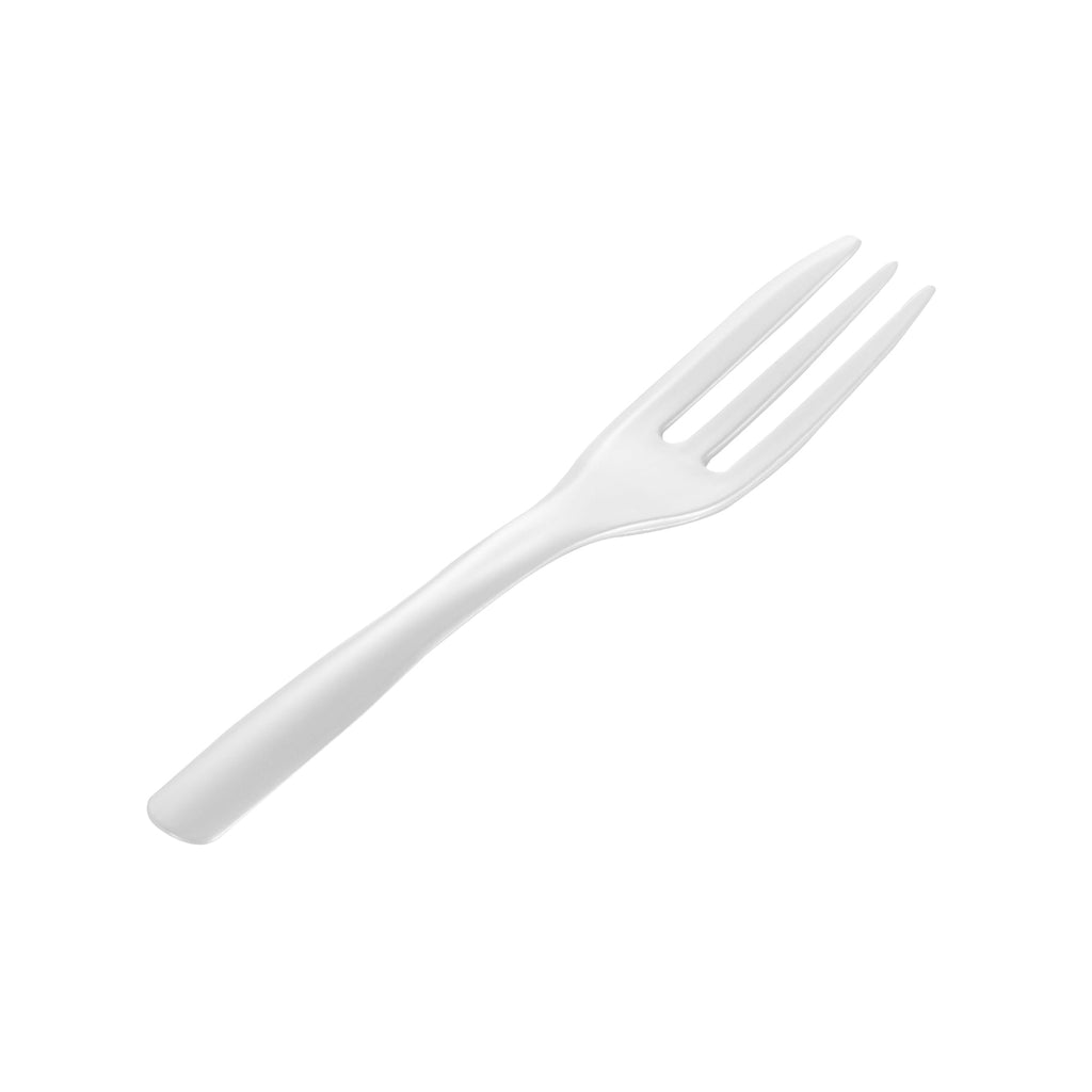 Coppetta Pearl White Plastic Cake Fork with Knife Edge - 4" x 3/4" - 500 count box