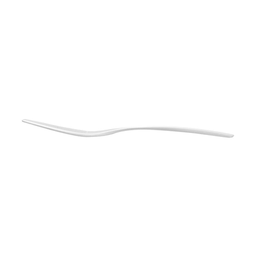 Coppetta Pearl White Plastic Cake Fork with Knife Edge - 4" x 3/4" - 500 count box