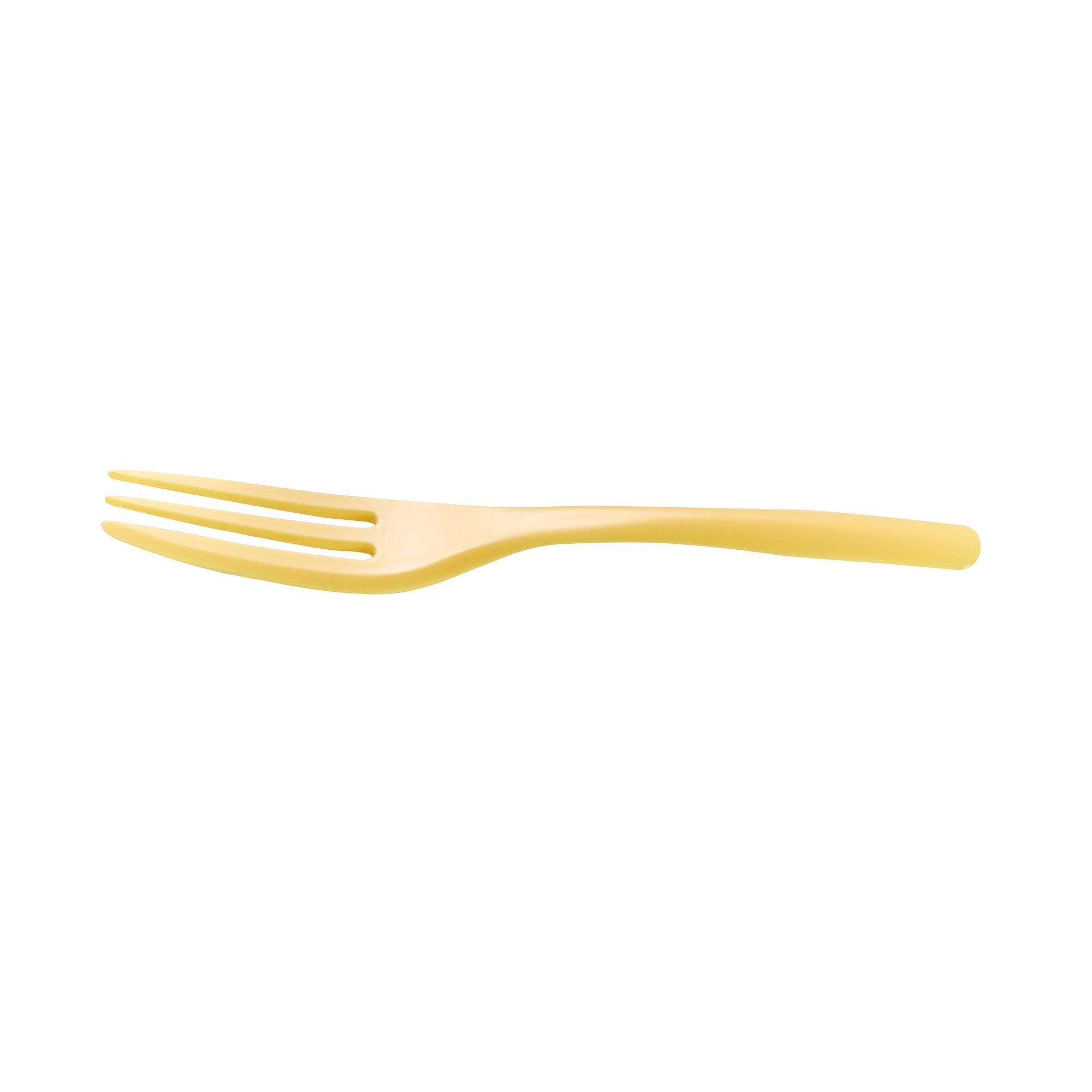 Coppetta Baby Yellow Plastic Cake Fork with Knife Edge - 4" x 3/4" - 500 count box