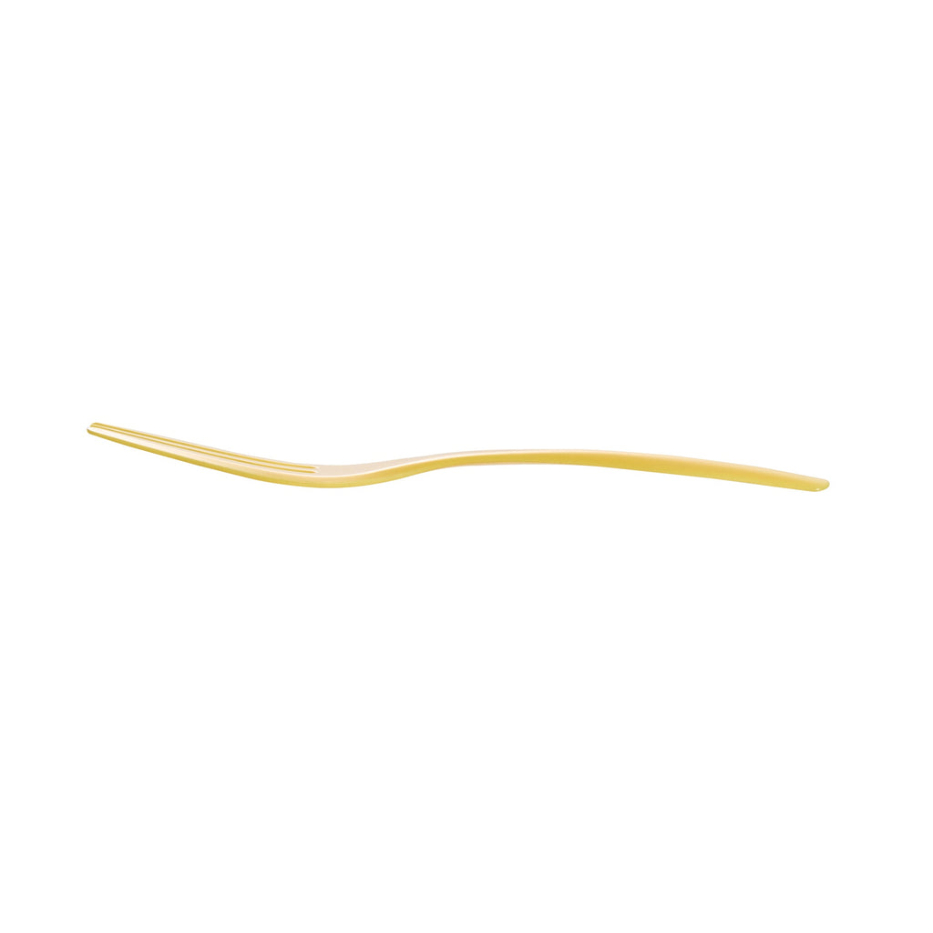 Coppetta Baby Yellow Plastic Cake Fork with Knife Edge - 4" x 3/4" - 500 count box