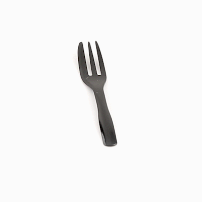 Coppetta Black Plastic Cake Fork with Knife Edge - 4" x 3/4" - 100 count box