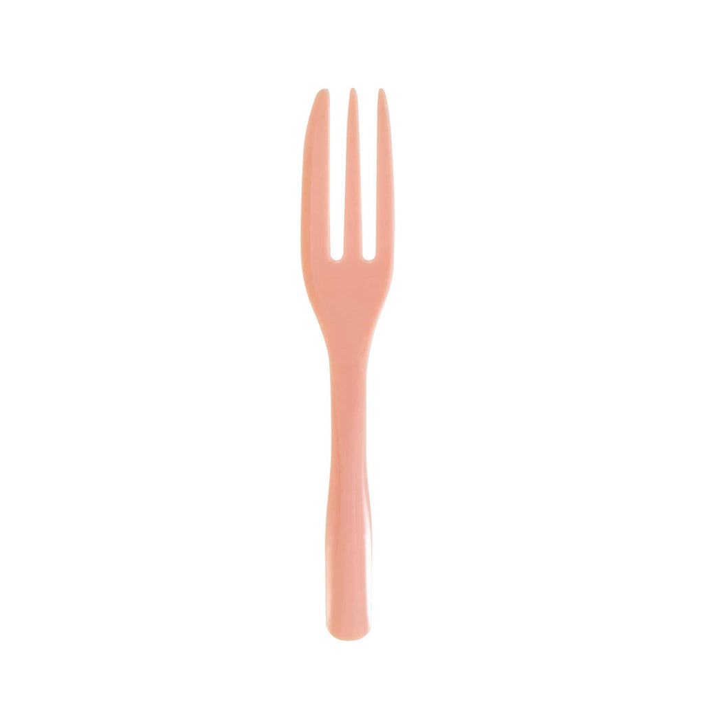 Coppetta Coral Plastic Cake Fork with Knife Edge - 4" x 3/4" - 100 count box