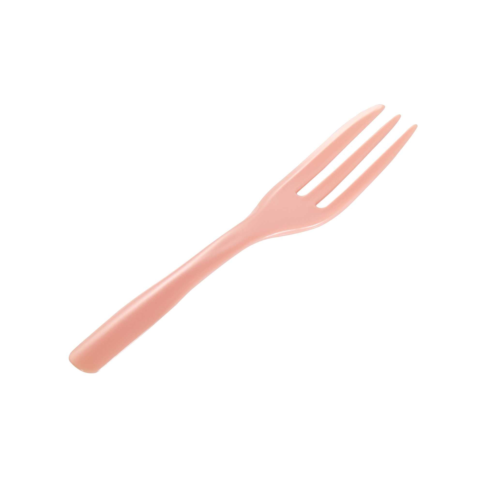 Coppetta Coral Plastic Cake Fork with Knife Edge - 4" x 3/4" - 100 count box