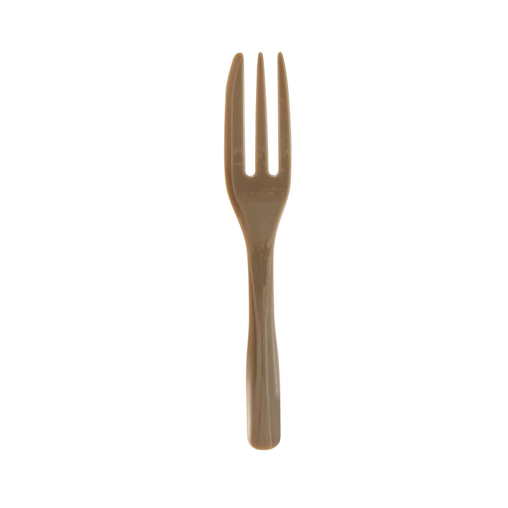 Coppetta Fashion Gray Plastic Cake Fork with Knife Edge - 4" x 3/4" - 100 count box