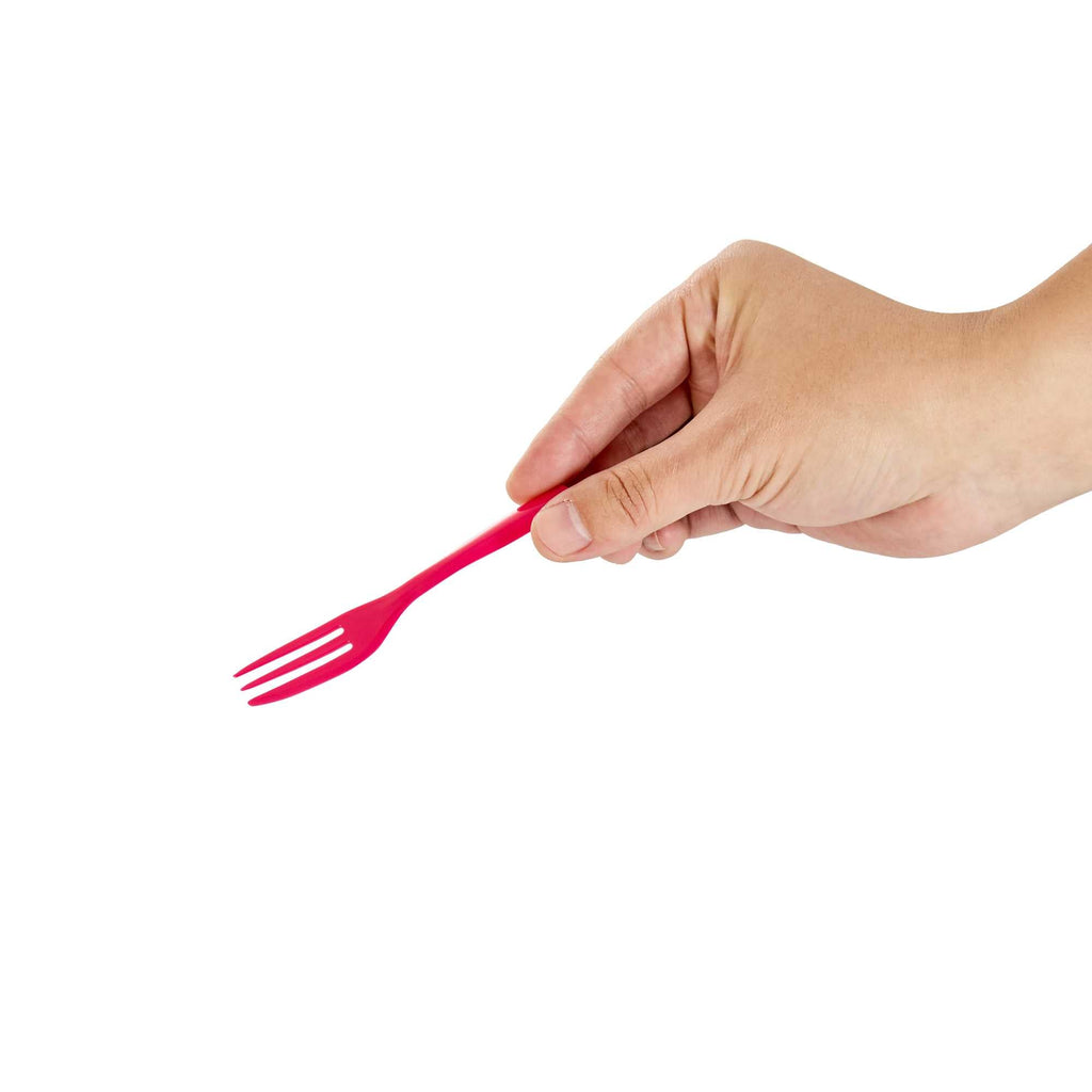 Coppetta Magenta Plastic Cake Fork with Knife Edge - 4" x 3/4" - 100 count box