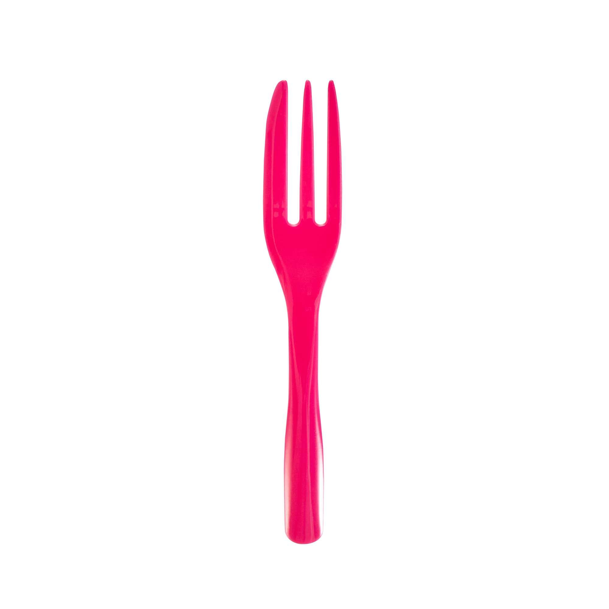 Coppetta Magenta Plastic Cake Fork with Knife Edge - 4" x 3/4" - 100 count box