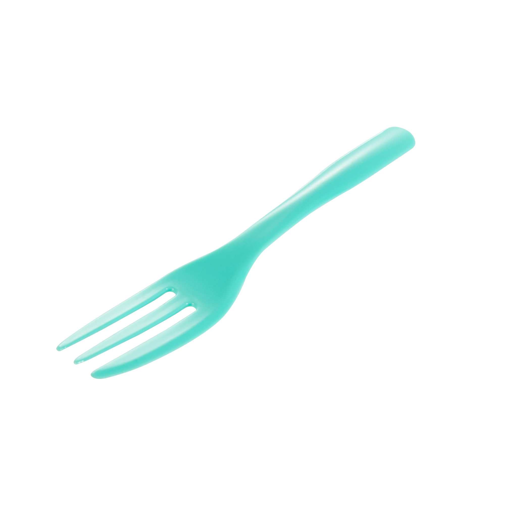 Coppetta Teal Plastic Cake Fork with Knife Edge - 4" x 3/4" - 100 count box