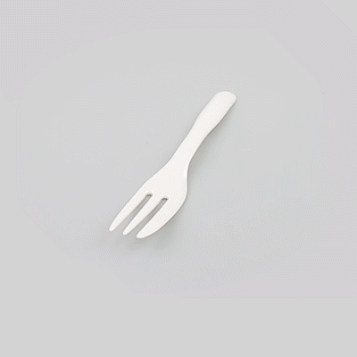 Coppetta Pearl White Plastic Cake Fork with Knife Edge - 4" x 3/4" - 100 count box