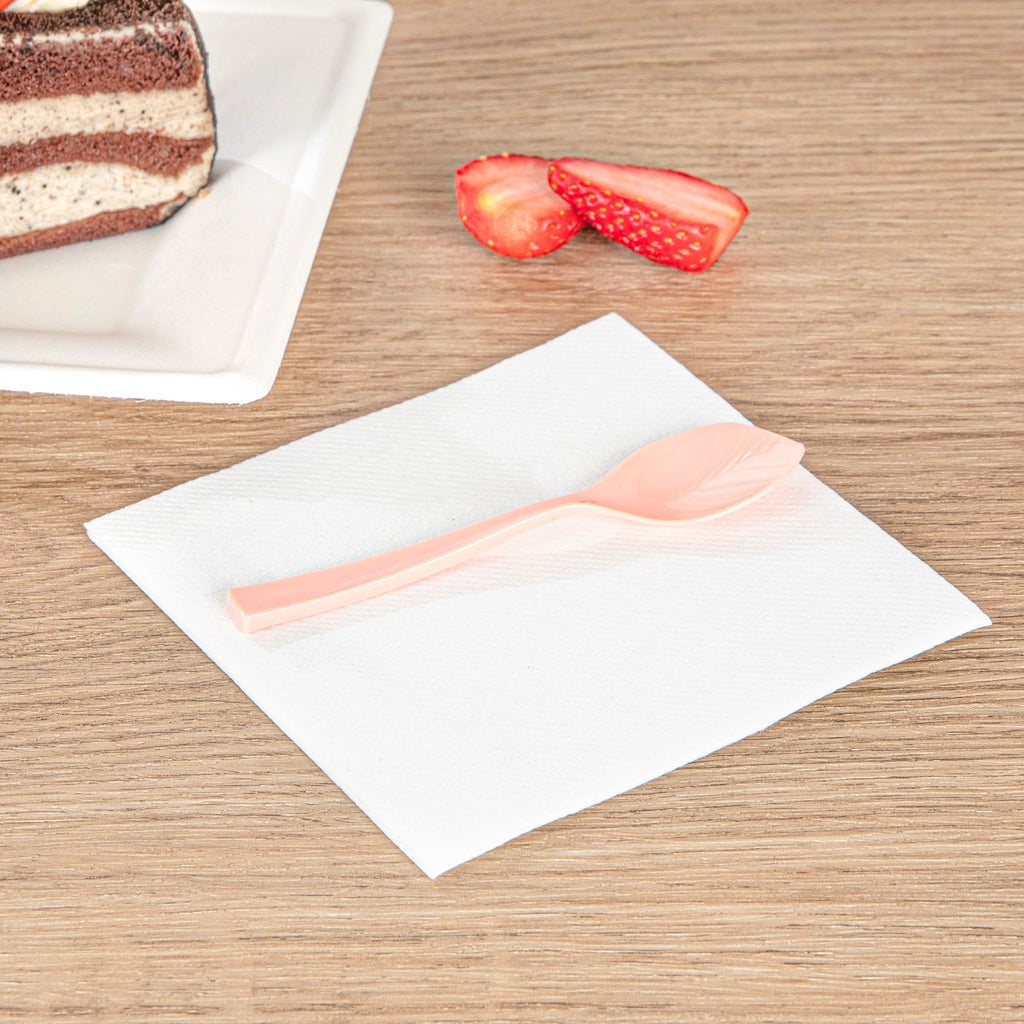 Coppetta Coral Plastic Petal Spoon - 4 1/2" x 1" - 500 count box