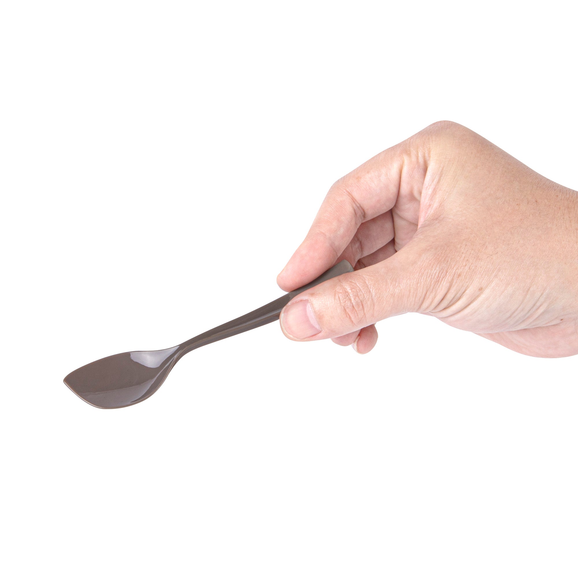 Coppetta Fashion Gray Plastic Petal Spoon - 4 1/2" x 1" - 500 count box