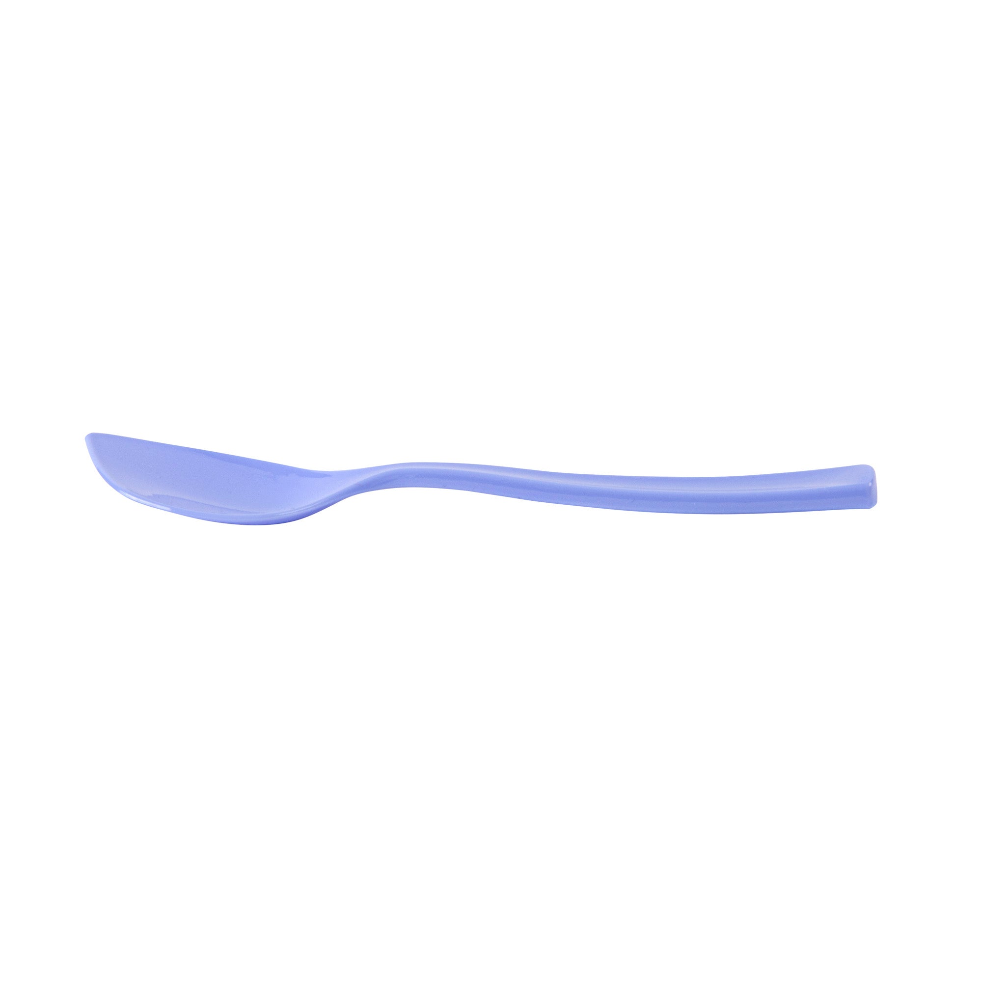 Coppetta Periwinkle Plastic Petal Spoon - 4 1/2" x 1" - 500 count box