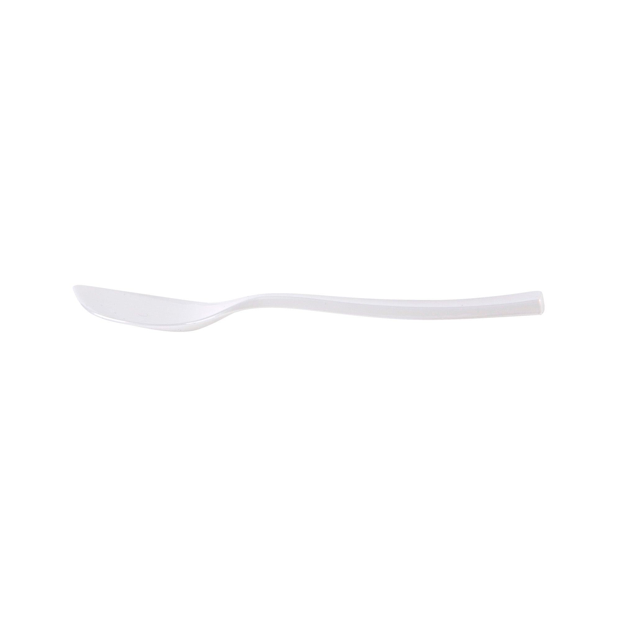 Coppetta Pearl White Plastic Petal Spoon - 4 1/2" x 1" - 500 count box