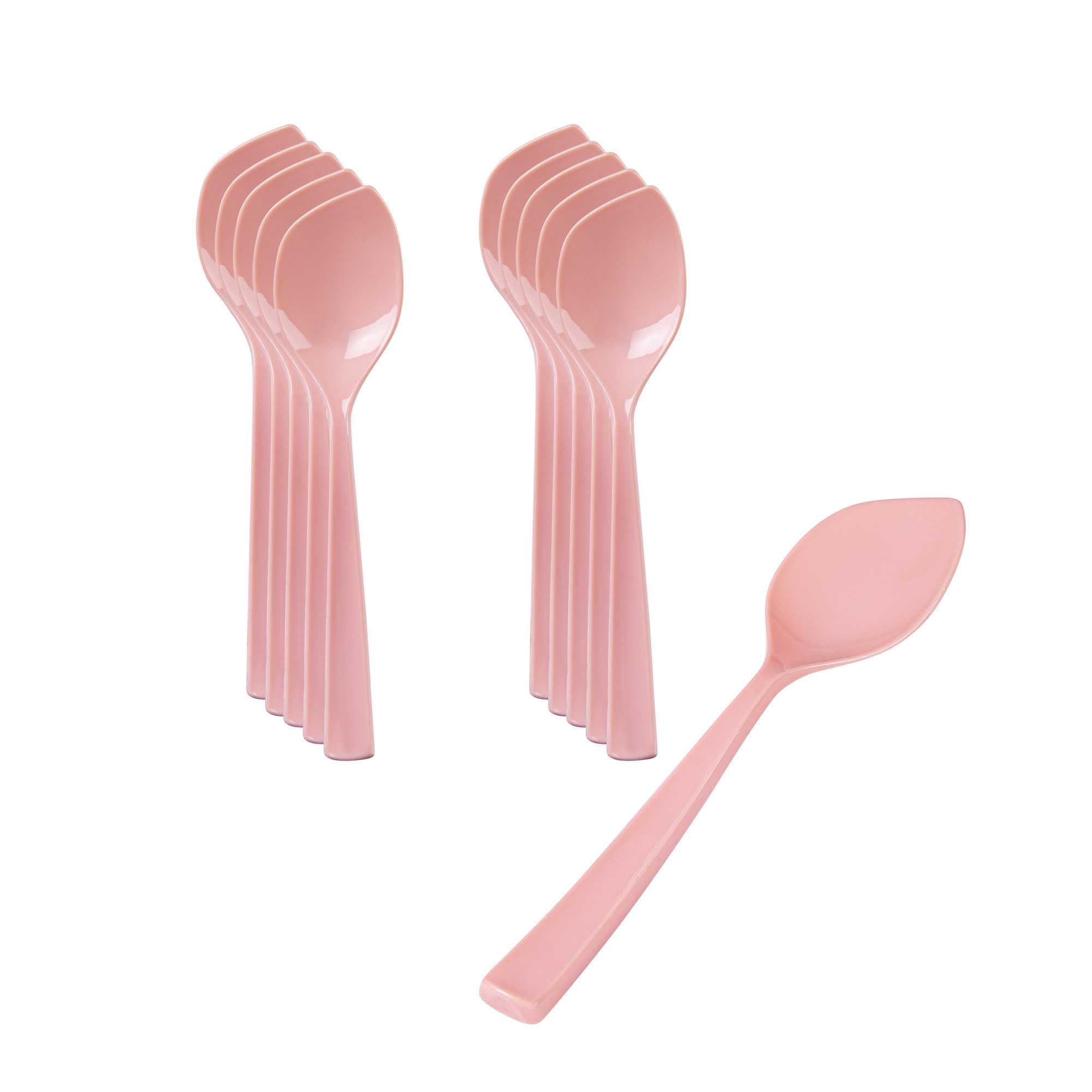 Coppetta Coral Plastic Petal Spoon - 4 1/2" x 1" - 100 count box