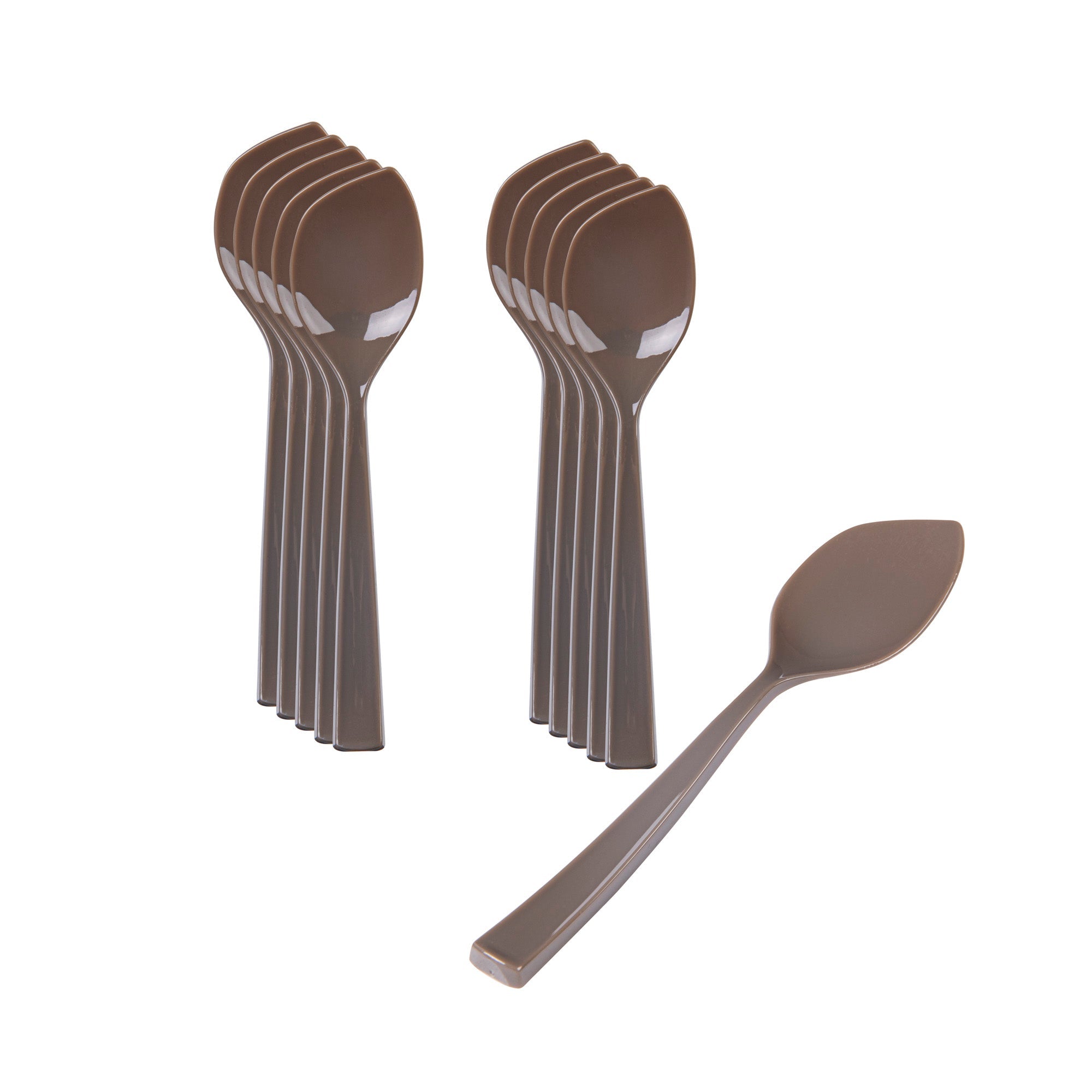 Coppetta Fashion Gray Plastic Petal Spoon - 4 1/2" x 1" - 100 count box