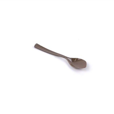 Coppetta Fashion Gray Plastic Petal Spoon - 4 1/2" x 1" - 100 count box