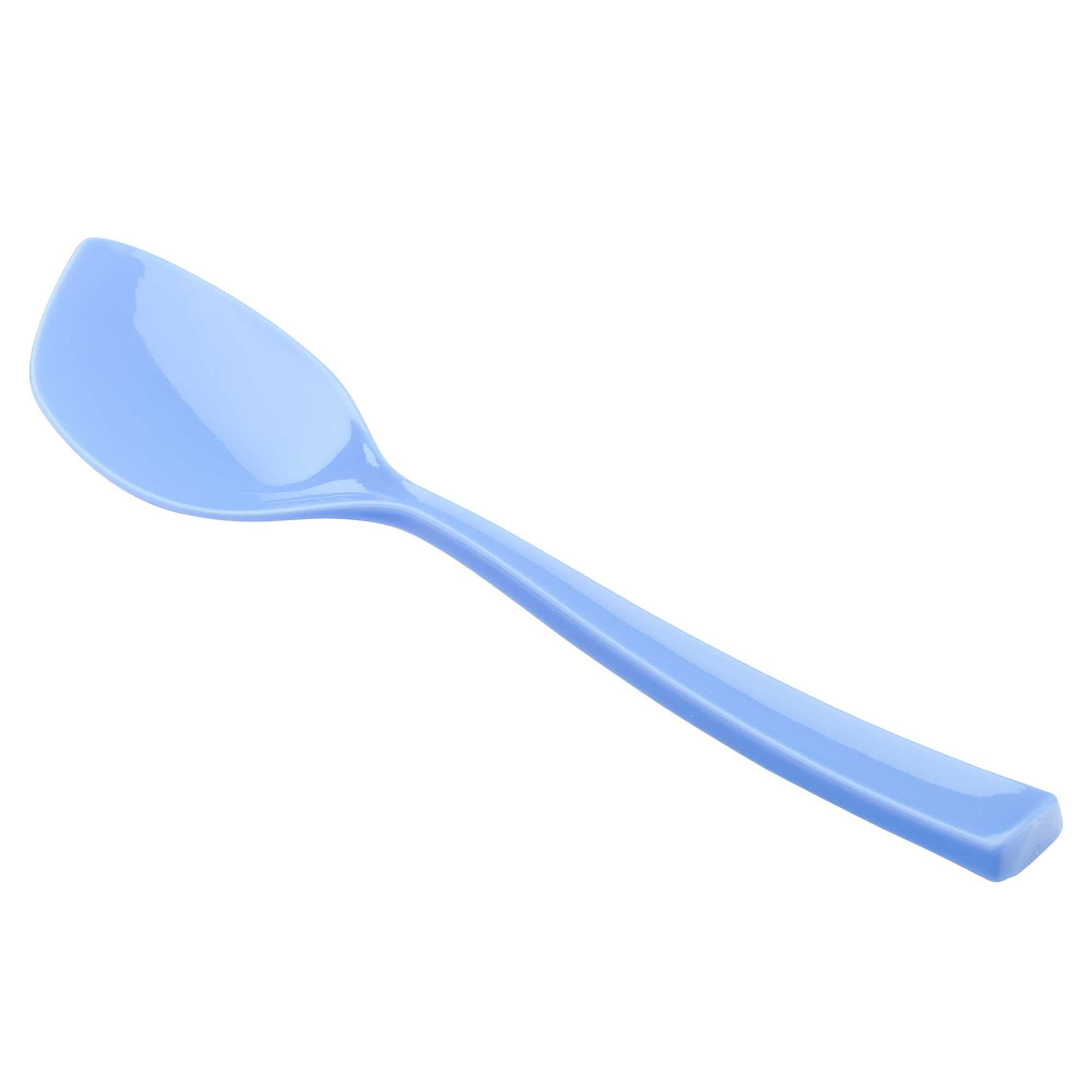 Coppetta Periwinkle Plastic Petal Spoon - 4 1/2" x 1" - 100 count box
