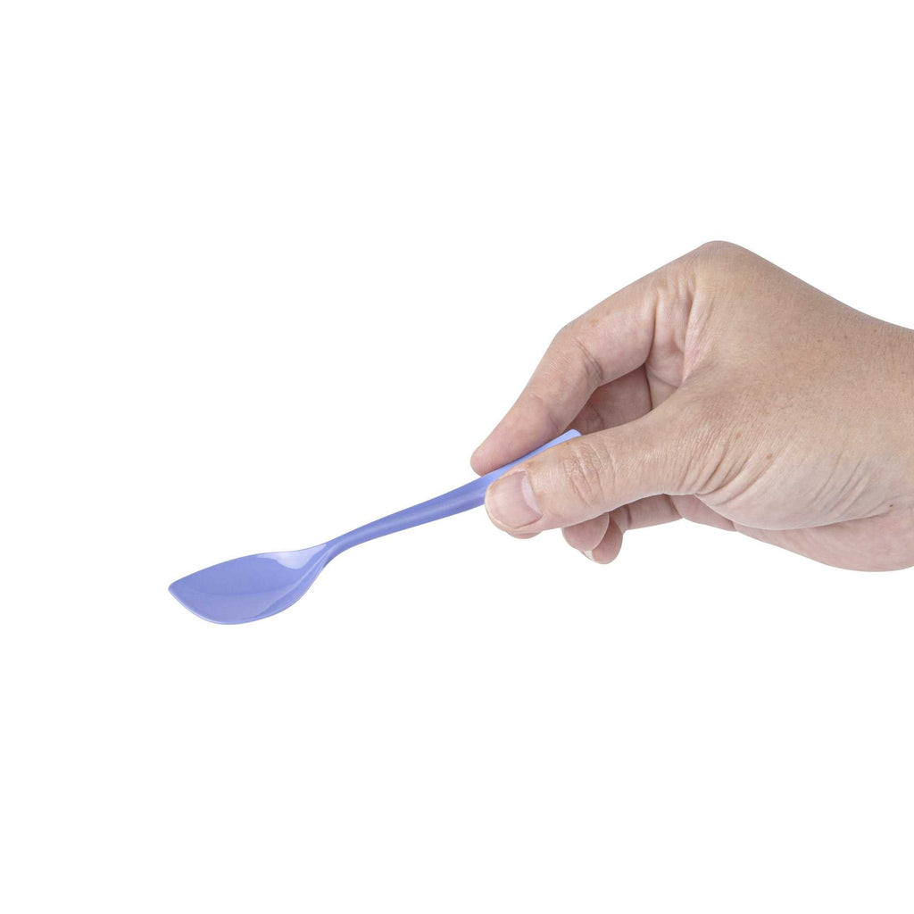 Coppetta Periwinkle Plastic Petal Spoon - 4 1/2" x 1" - 100 count box