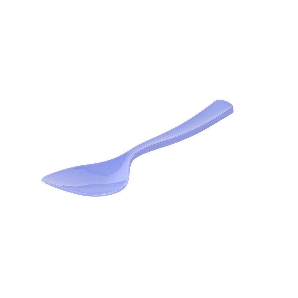 Coppetta Periwinkle Plastic Petal Spoon - 4 1/2" x 1" - 100 count box