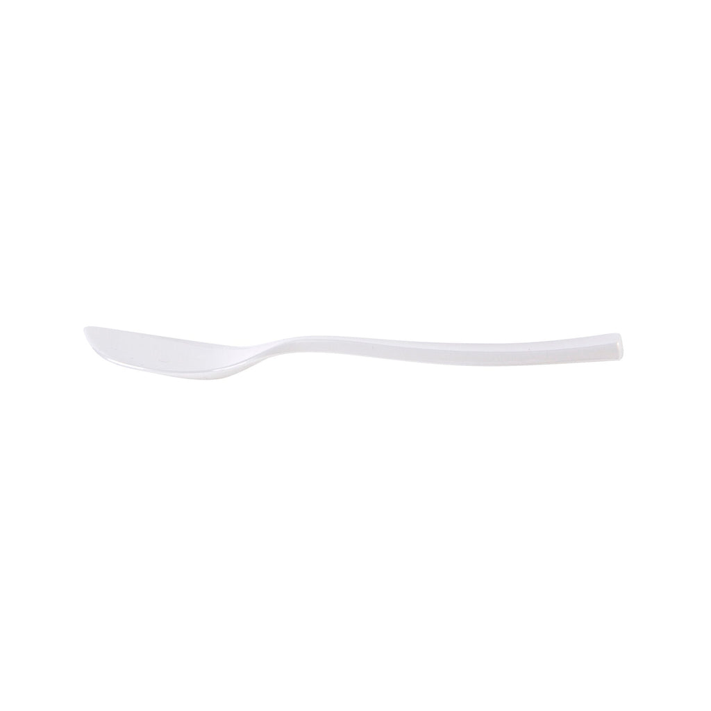 Coppetta Pearl White Plastic Petal Spoon - 4 1/2" x 1" - 100 count box