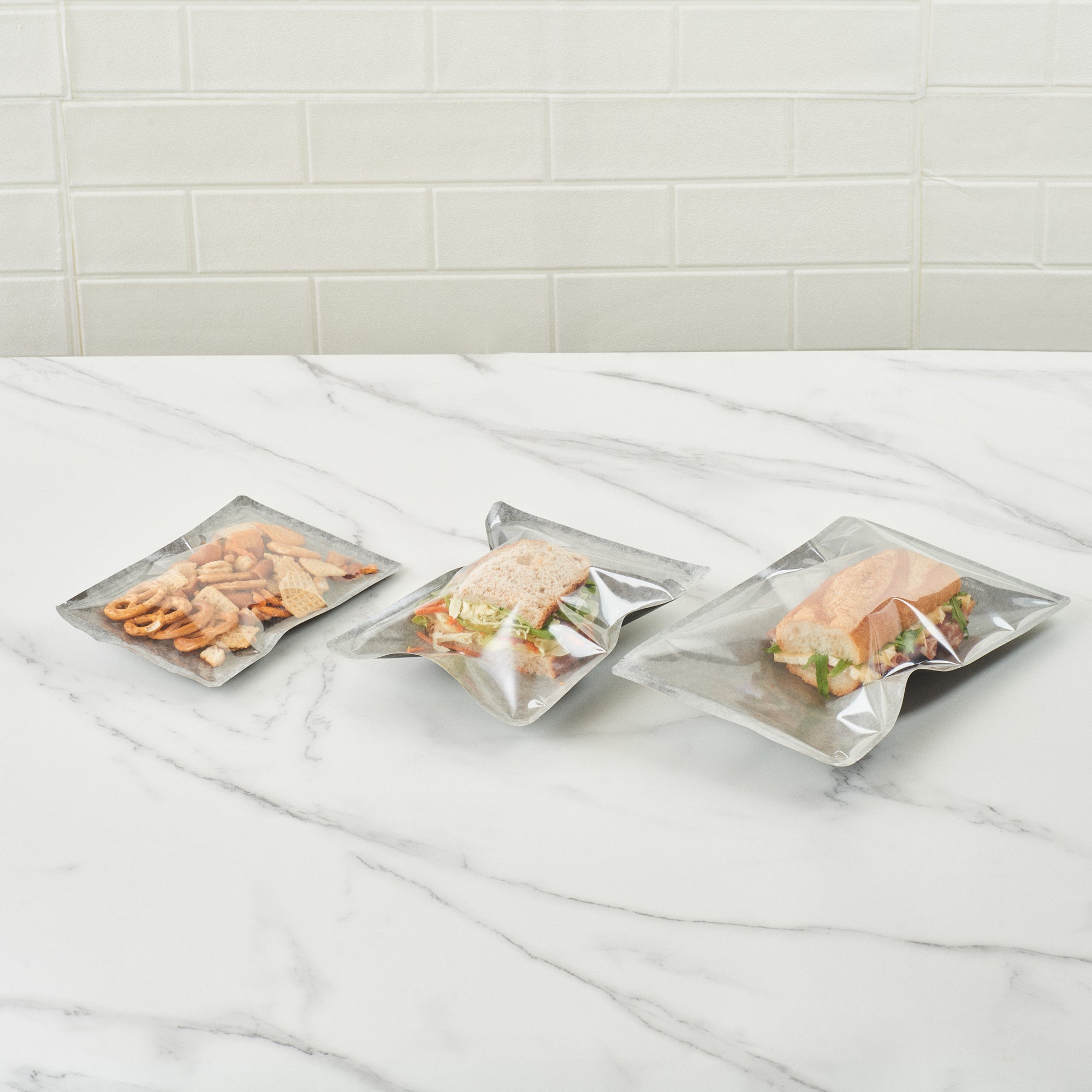 Bag Tek Black Plastic Small Sandwich and Snack Bag - Heat Sealable - 8 1/4" x 5 1/4" - 100 count box