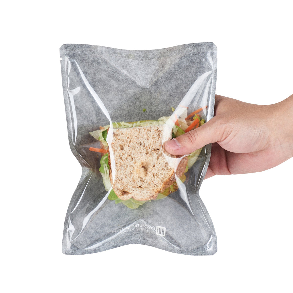 Bag Tek Black Plastic Medium Sandwich and Snack Bag - Heat Sealable - 8 3/4" x 6 1/2" - 100 count box