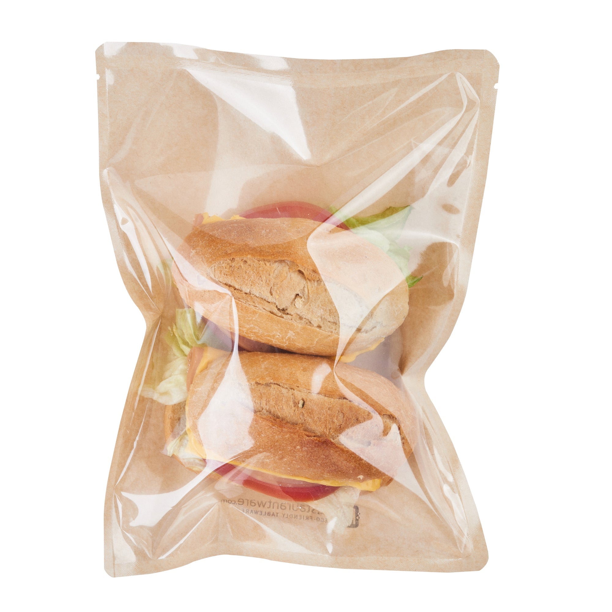 Bag Tek Kraft Plastic Medium Sandwich and Snack Bag - Heat Sealable - 8 3/4" x 6 1/2" - 100 count box