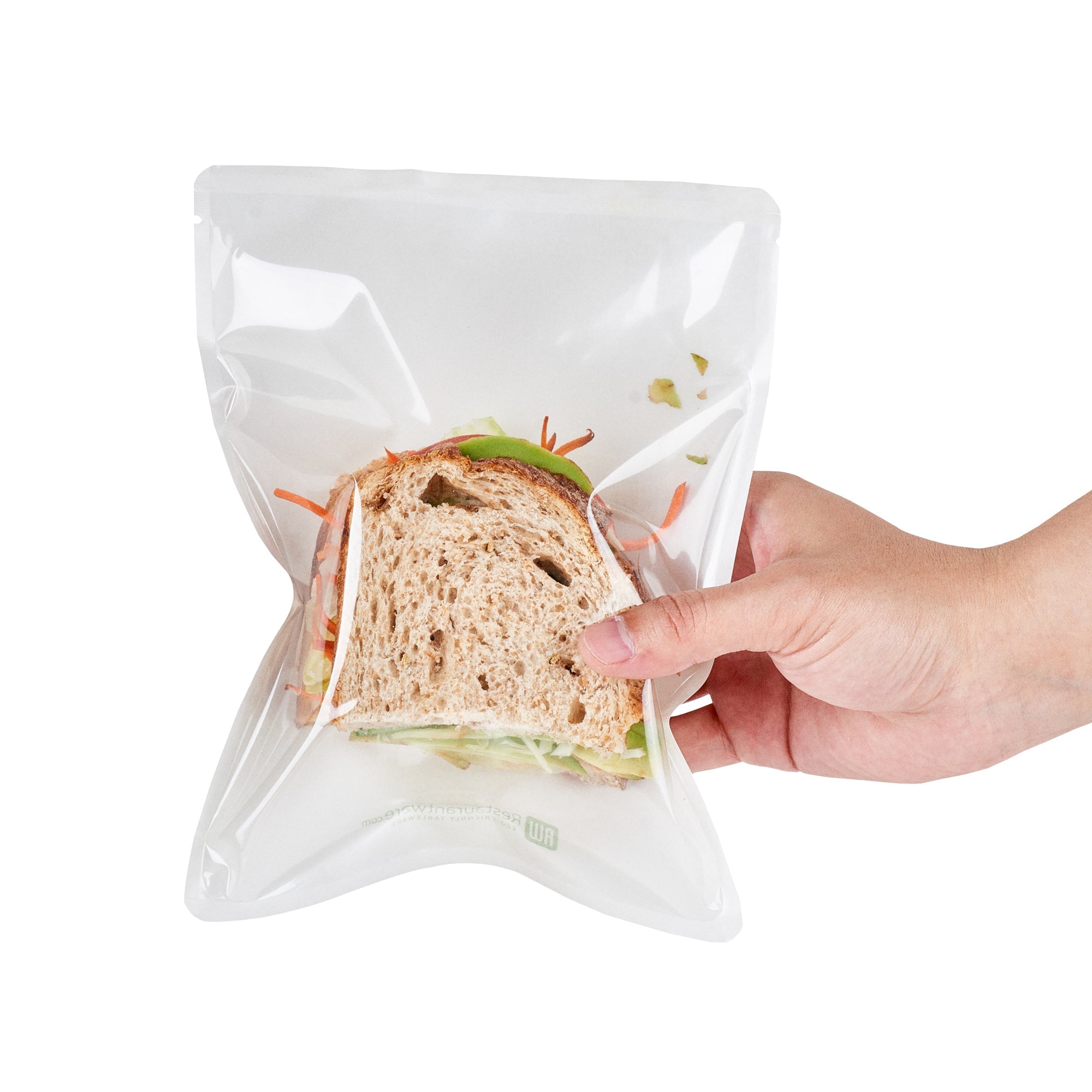 Bag Tek White Plastic Medium Sandwich and Snack Bag - Heat Sealable - 8 3/4" x 6 1/2" - 100 count box