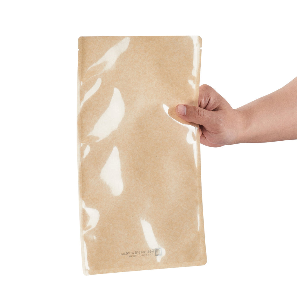Bag Tek Kraft Plastic Large Sandwich and Snack Bag - Heat Sealable - 11 1/2" x 6 3/4" - 100 count box