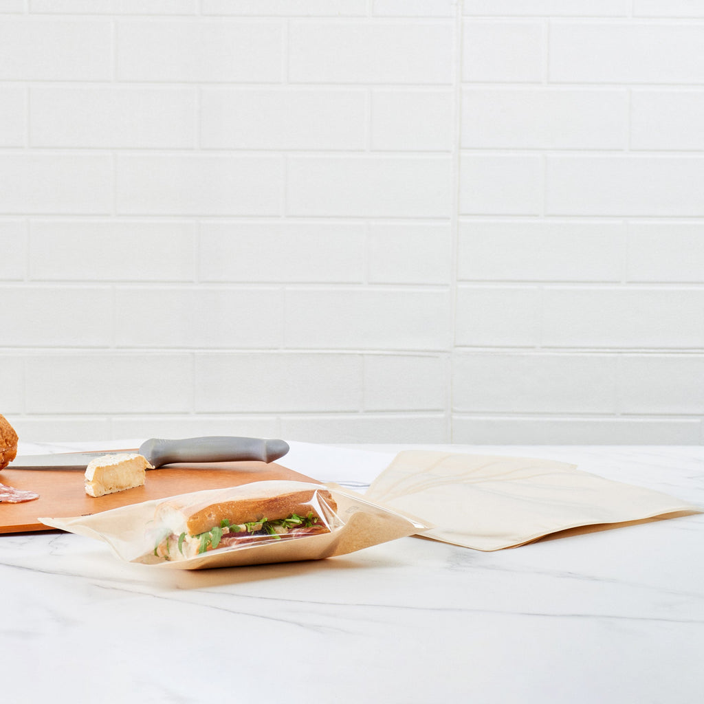 Bag Tek Kraft Plastic Large Sandwich and Snack Bag - Heat Sealable - 11 1/2" x 6 3/4" - 100 count box