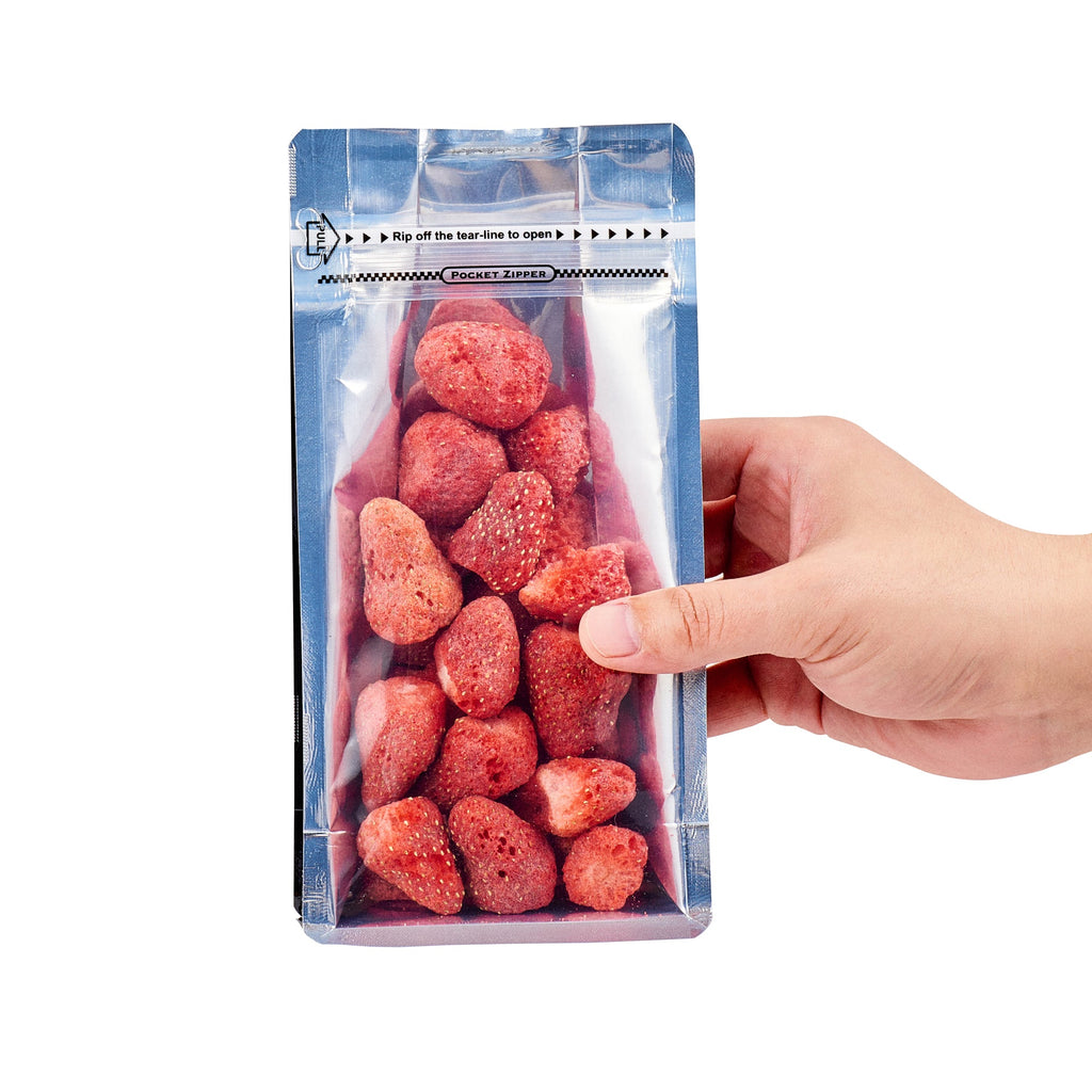Bag Tek Black Plastic Small Snack Bag - Double Seal, Rip Lock, Heat Sealable - 8" x 4" x 2 1/2" - 100 count box