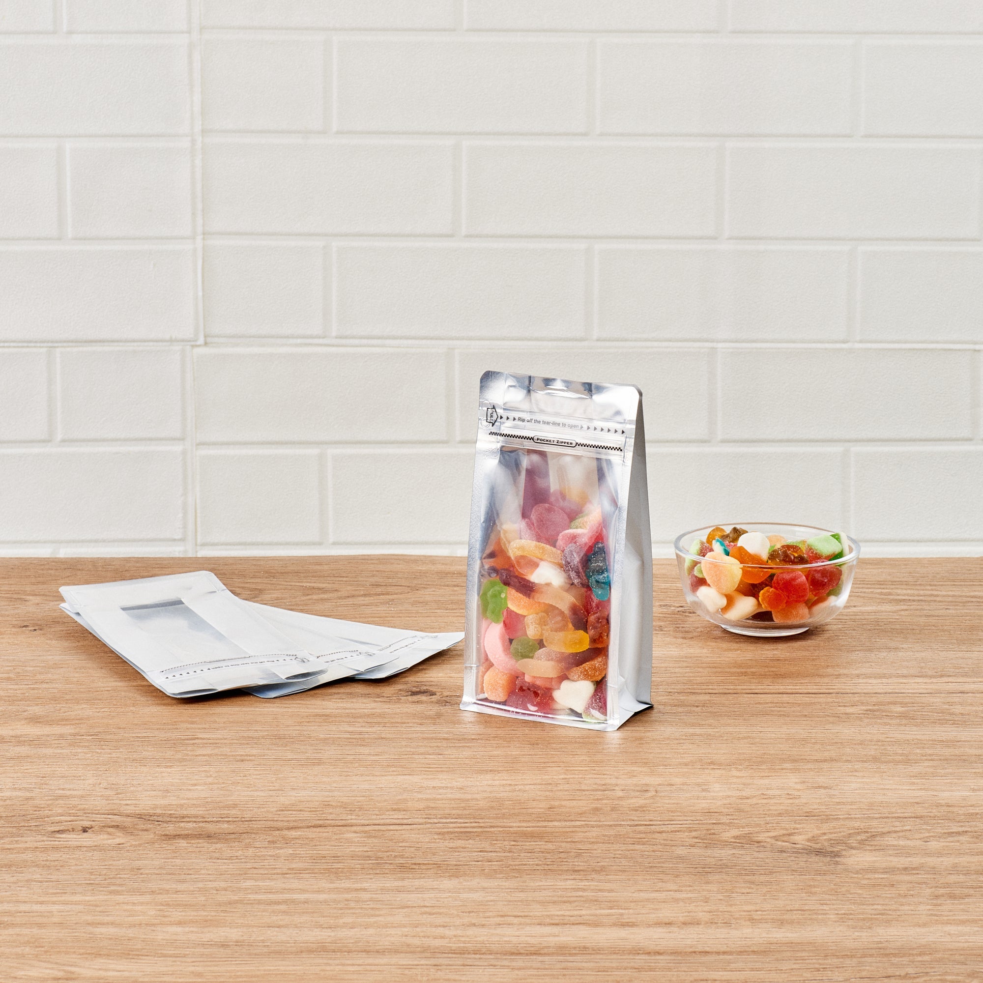 Bag Tek White Plastic Small Snack Bag - Double Seal, Rip Lock, Heat Sealable - 8" x 4" x 2 1/2" - 100 count box