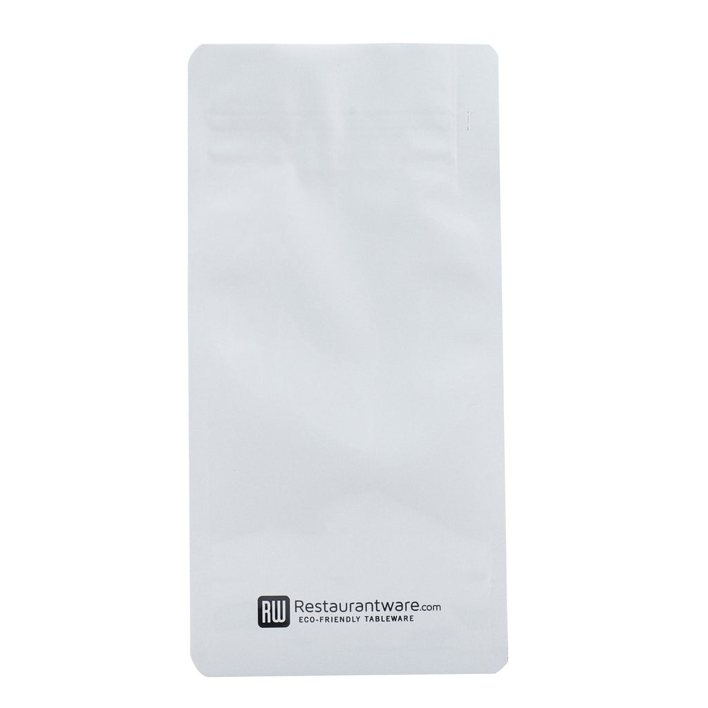 Bag Tek White Plastic Small Snack Bag - Double Seal, Rip Lock, Heat Sealable - 8" x 4" x 2 1/2" - 100 count box