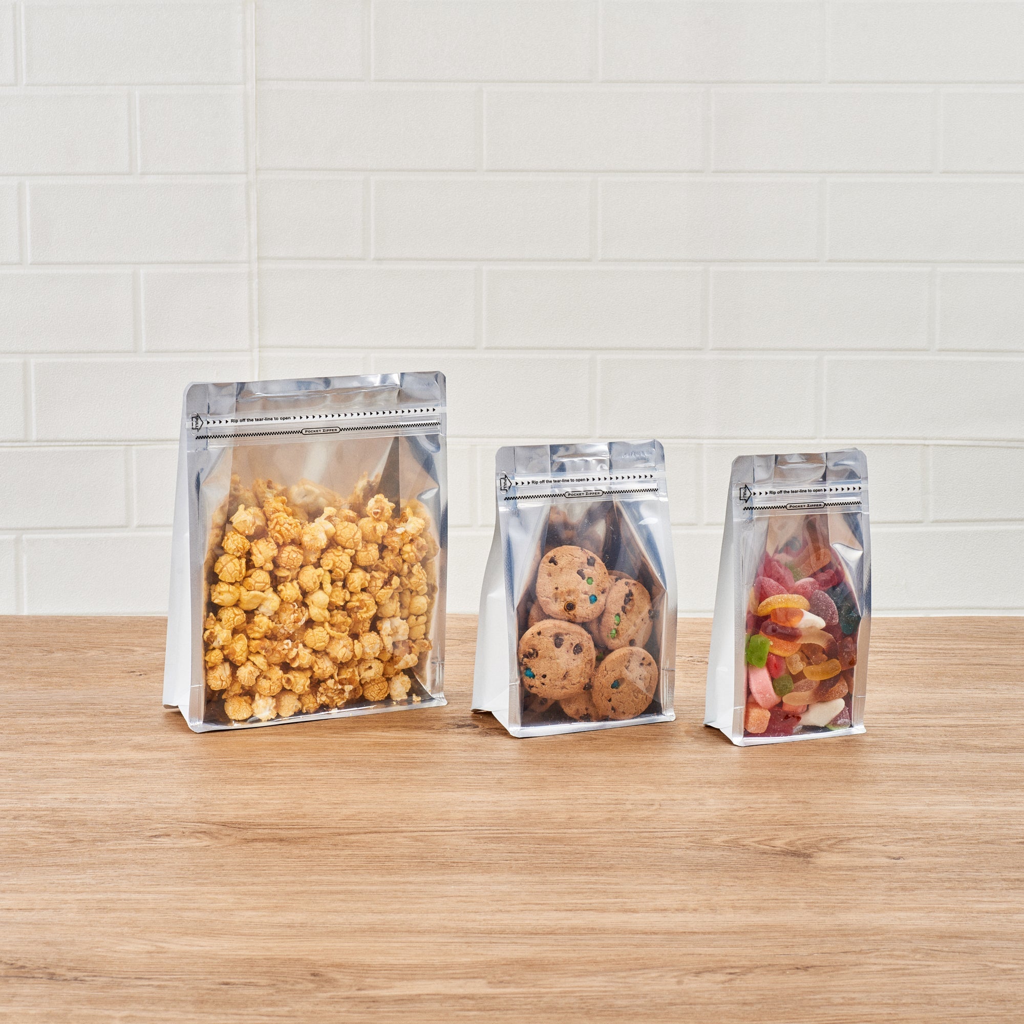 Bag Tek White Plastic Small Snack Bag - Double Seal, Rip Lock, Heat Sealable - 8" x 4" x 2 1/2" - 100 count box