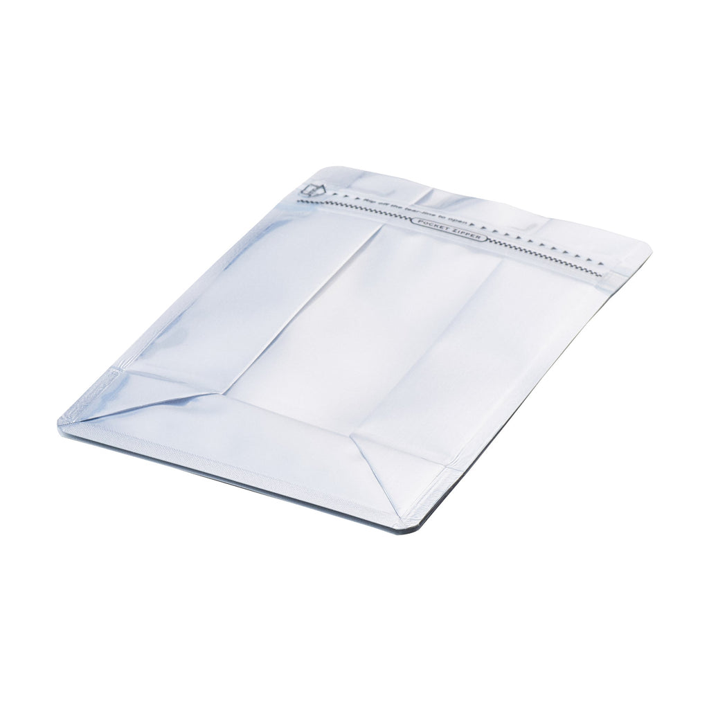 Bag Tek White Plastic Medium Snack Bag - Double Seal, Rip Lock, Heat Sealable - 8" x 5" x 3 1/4" - 100 count box