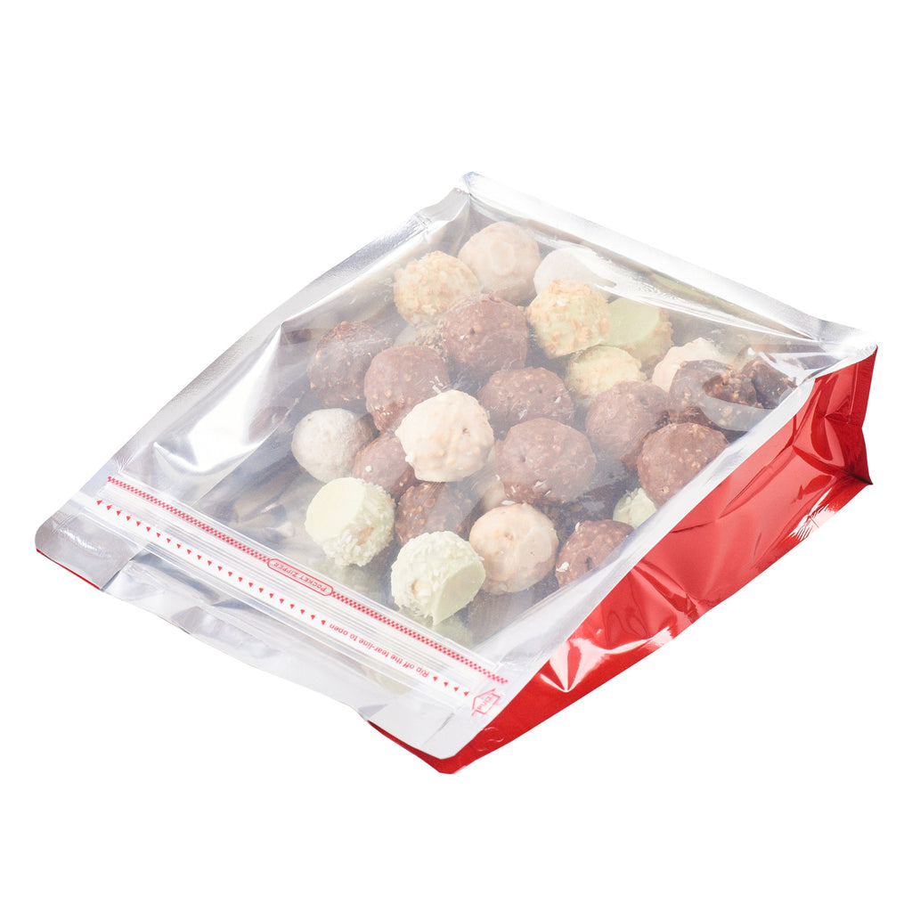 Bag Tek Red Plastic Large Snack Bag - Double Seal, Rip Lock, Heat Sealable - 9 1/2" x 7 1/2" x 2 3/4" - 100 count box