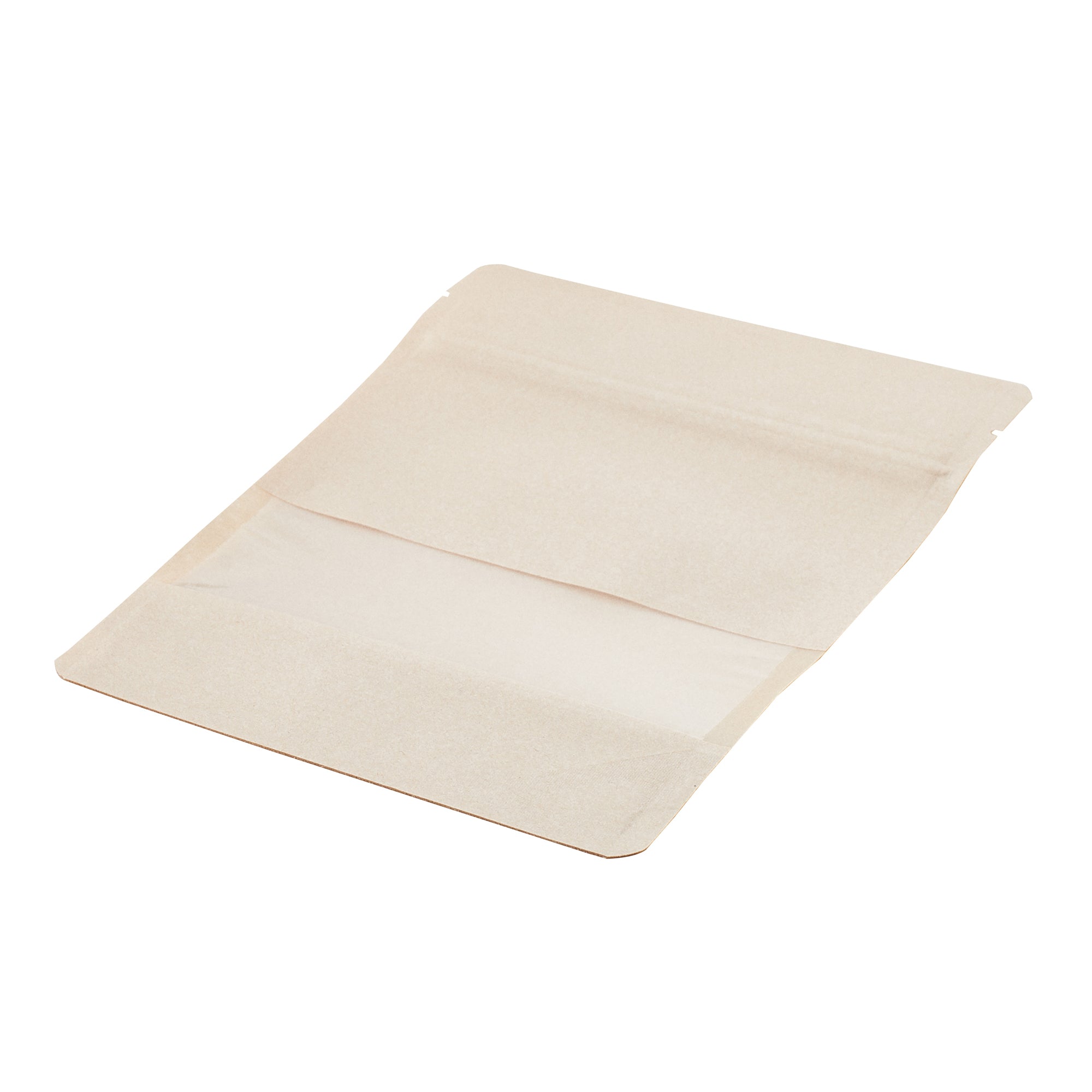 Bag Tek Kraft Plastic Small Window Bag - Heat Sealable - 7" x 4 3/4" x 1 1/2" - 100 count box