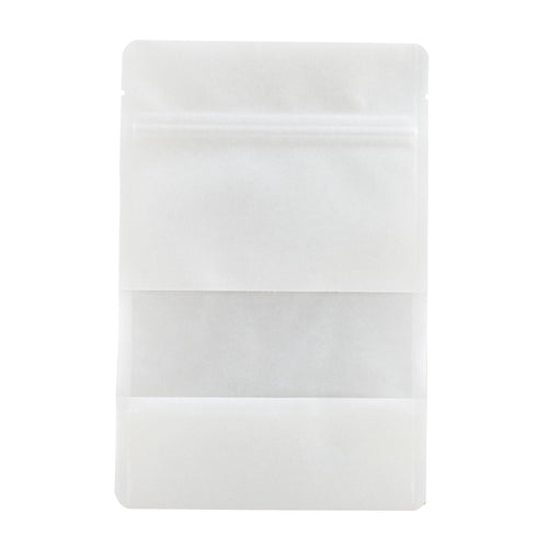 Bag Tek White Plastic Small Window Bag - Heat Sealable - 7" x 4 3/4" x 1 1/2" - 100 count box