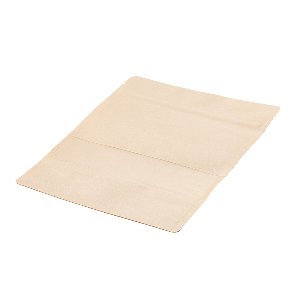 Bag Tek Kraft Plastic Large Window Bag - Heat Sealable - 9" x 6" x 1 1/2" - 100 count box