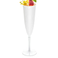 Bev Tek 4 oz White Plastic Wedding Champagne Flute - 1-Piece - 7 1/2" x 2 1/4" x 2 1/4" - 20 count box