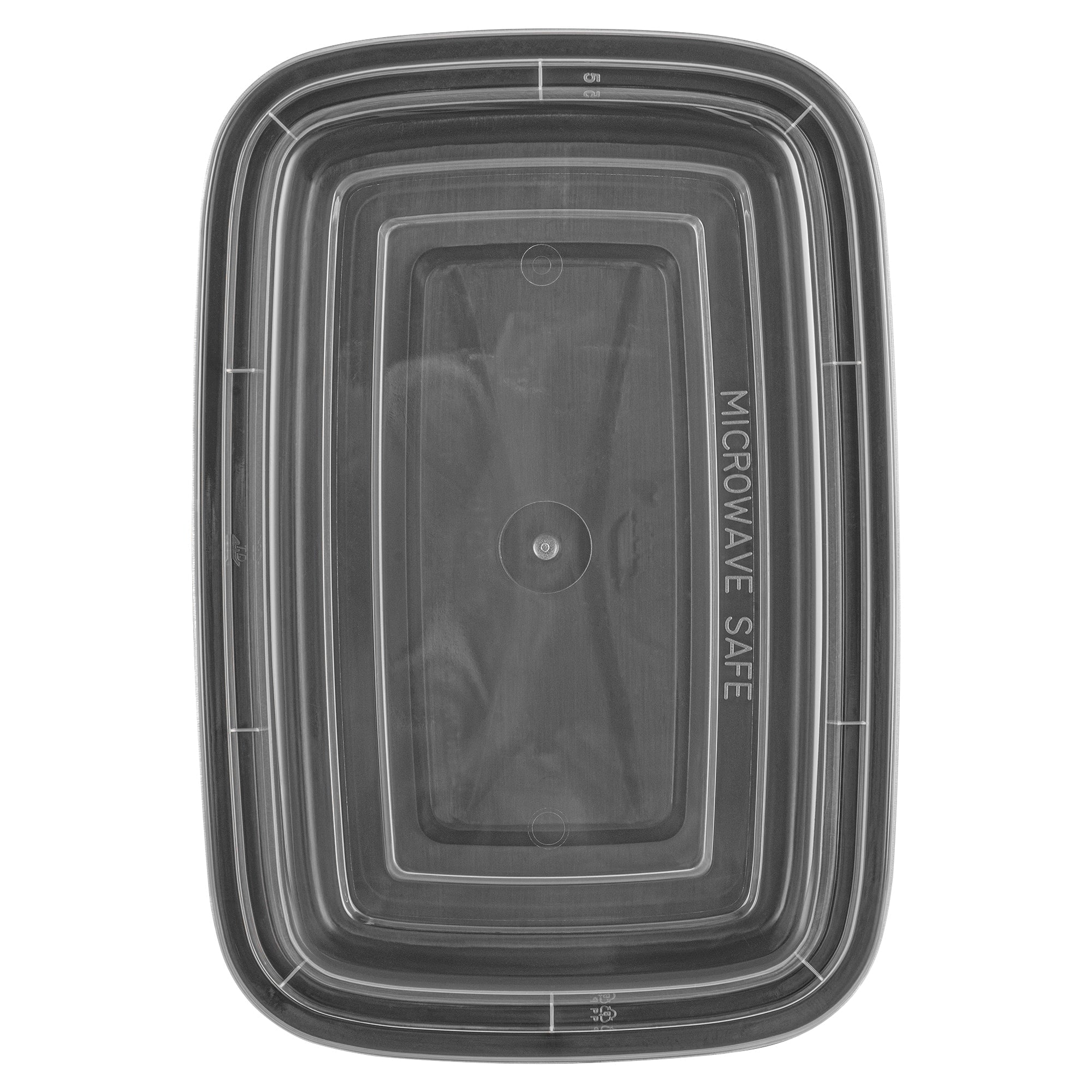 Asporto 16 oz Rectangle Black Plastic To Go Box - with Clear Lid, Microwavable - 7 3/4" x 5 1/2" x 1 1/2" - 100 count box