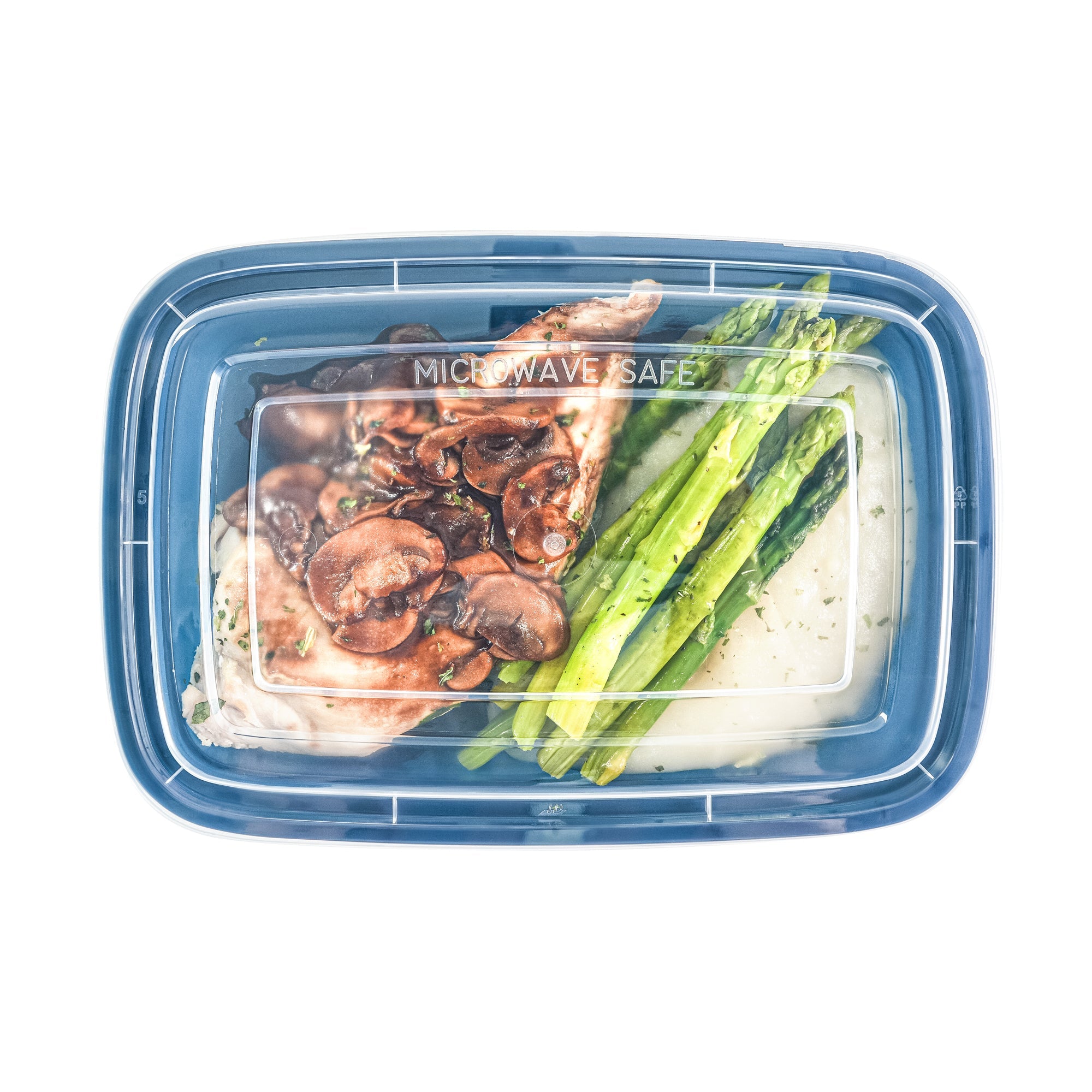 Asporto 16 oz Rectangle Midnight Blue Plastic To Go Box - with Clear Lid, Microwavable - 7 3/4" x 5 1/2" x 1 1/2" - 100 count box