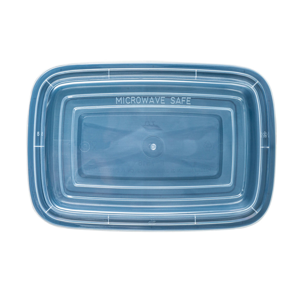 Asporto 16 oz Rectangle Midnight Blue Plastic To Go Box - with Clear Lid, Microwavable - 7 3/4" x 5 1/2" x 1 1/2" - 100 count box
