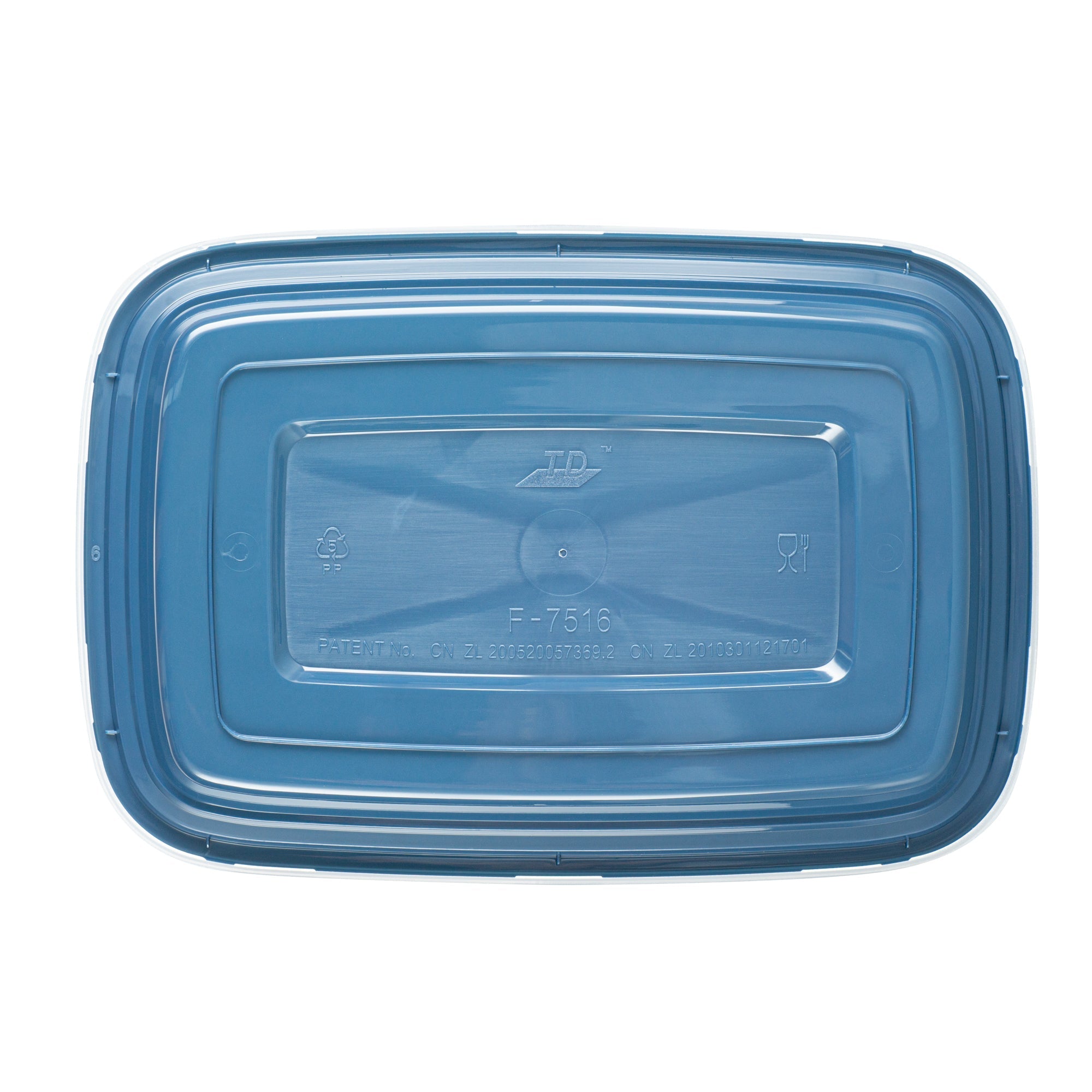 Asporto 16 oz Rectangle Midnight Blue Plastic To Go Box - with Clear Lid, Microwavable - 7 3/4" x 5 1/2" x 1 1/2" - 100 count box