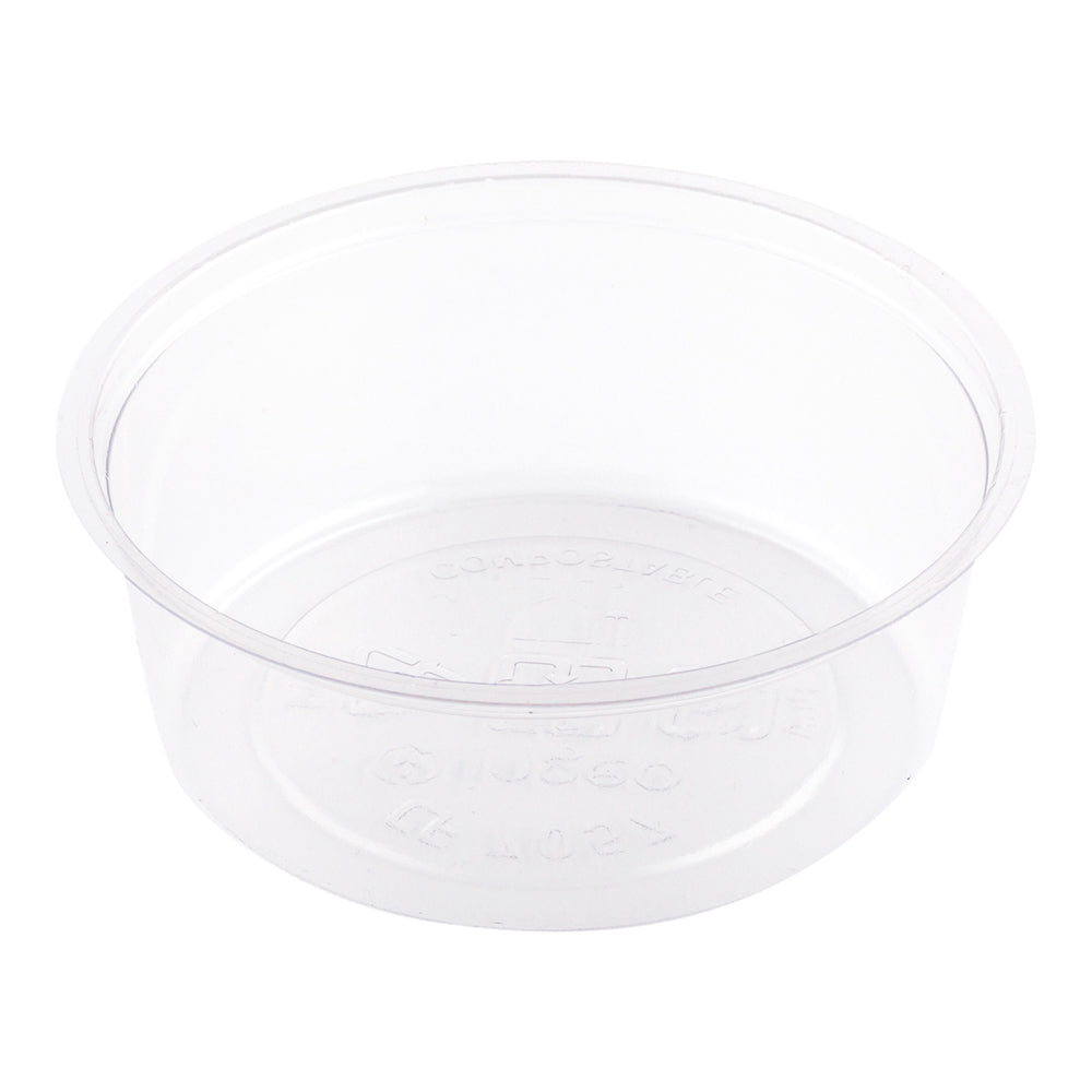 Basic Nature 2 oz Clear PLA Plastic Portion Cup - Compostable - 2 3/4" x 2 3/4" x 1" - 100 count box