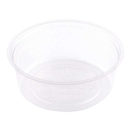 Basic Nature 2 oz Clear PLA Plastic Portion Cup - Compostable - 2 3/4" x 2 3/4" x 1" - 100 count box