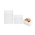 Mini Serve 3 oz Rectangle Clear Plastic Dessert Cup - Stackable - 2 3/4" x 1 1/2" x 1 1/2" - 20 count box